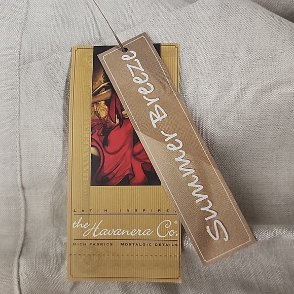 The Havanera Co. Sz 36-38 Natural Linen summer breeze pants.  Comfy elastic tie - Picture 10 of 13